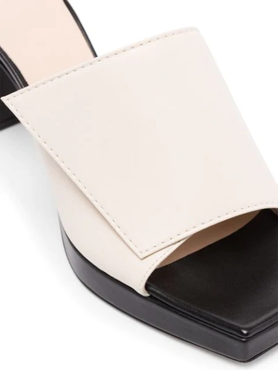 Shop Wandler White And Black Isa Plateau 85 Leather Sandals