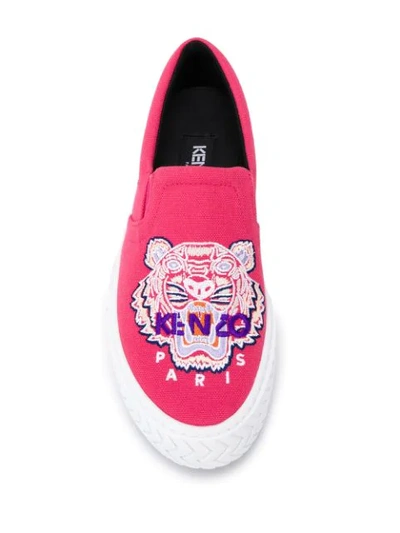 Shop Kenzo Tiger Slip-on Sneakers In Pink
