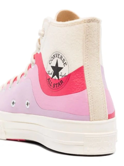 WHITE AND PINK CT70 LACE-UP SNEAKERS