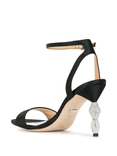 Shop Badgley Mischka Eva Marie Satin Sandals In Black