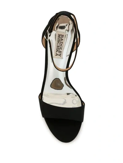 Shop Badgley Mischka Eva Marie Satin Sandals In Black