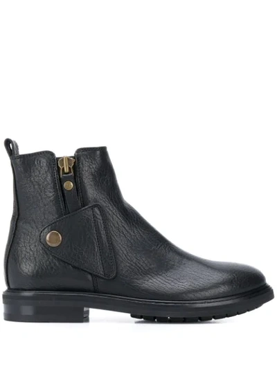Shop Agl Attilio Giusti Leombruni Button Over Ankle Boots In Black