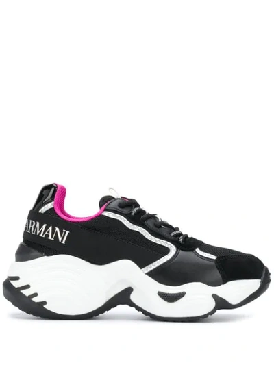 Shop Emporio Armani Chunky Low-top Trainers In Black