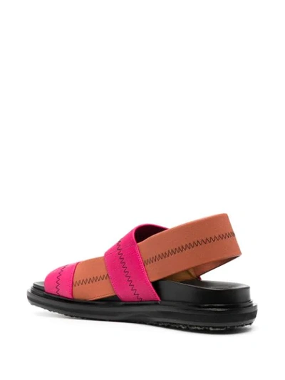 Shop Marni Contrast-stitch Sandals In Pink