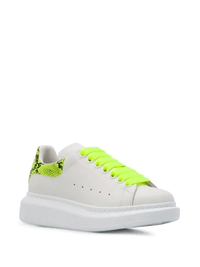 Alexander Mcqueen Neon Lace-up Snakeskin-print Sneakers In Yellow | ModeSens