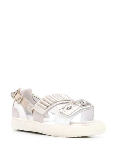 Shop Toga Buckled Flat Sandals In White