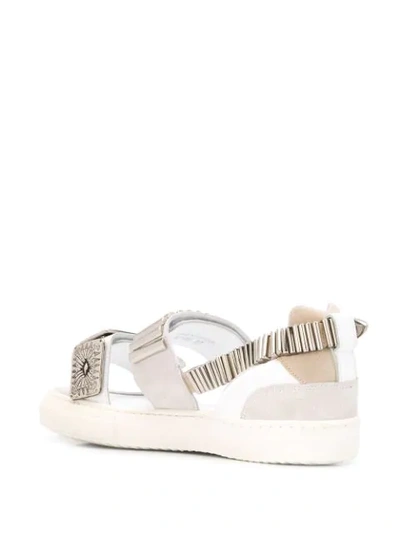 Shop Toga Buckled Flat Sandals In White