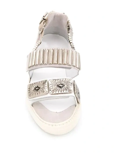 Shop Toga Buckled Flat Sandals In White