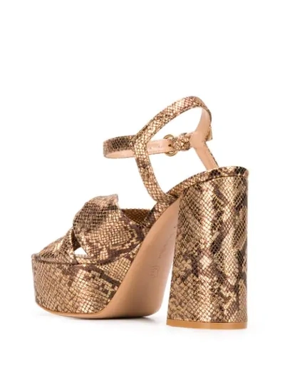 METALLIC SNAKESKIN EFFECT SANDALS