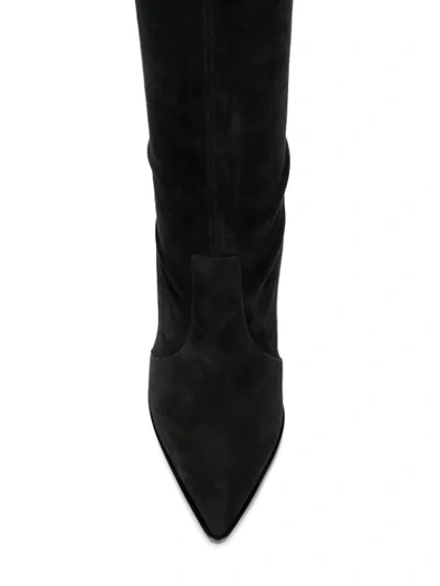 Shop Casadei Stiletto Thigh-high Boots In Black