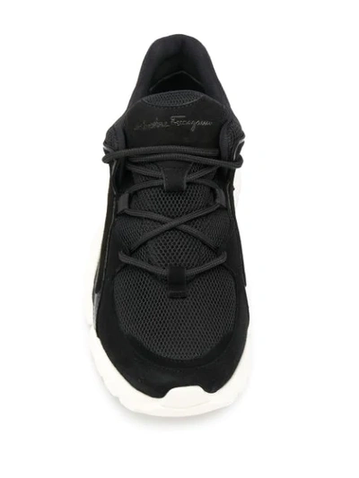 Shop Ferragamo Chunky Saw-sole Low-top Trainers In Black