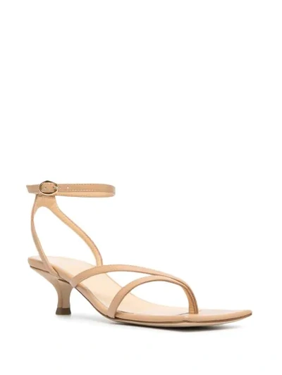 Shop A.w.a.k.e. Square-toe Heeled Sandals In Neutrals