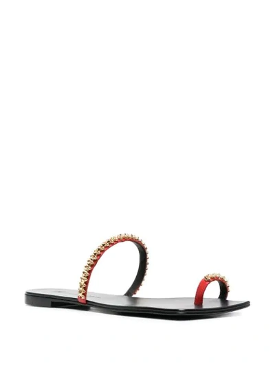 Shop Giuseppe Zanotti Nerissa Ring Flat Sandals In Black
