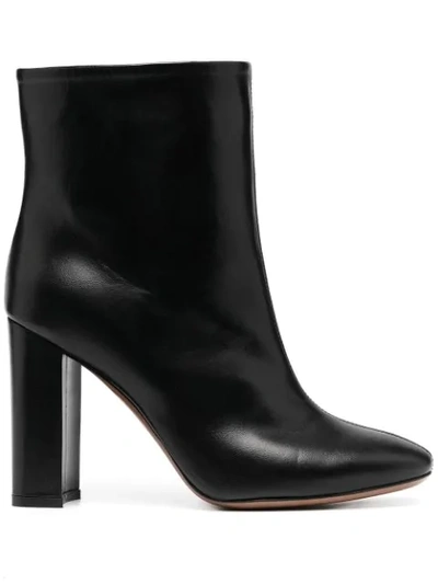 L'autre Chose Pointed Toe Block Heel Ankle Boots In Black