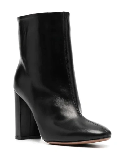 L'autre Chose Pointed Toe Block Heel Ankle Boots In Black
