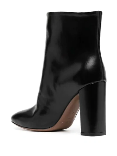 L'autre Chose Pointed Toe Block Heel Ankle Boots In Black