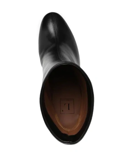 L'autre Chose Pointed Toe Block Heel Ankle Boots In Black