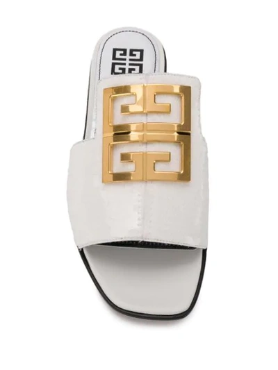 Shop Givenchy 4g Flat Sandals In White