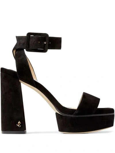 Shop Jimmy Choo Jax 115mm Platform Sandals In Black