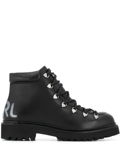 Karl Lagerfeld Kombat Ii Ankle Boots In Black