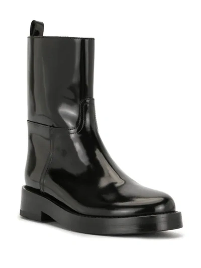 Shop Ann Demeulemeester High-shine Ankle Boots In Black