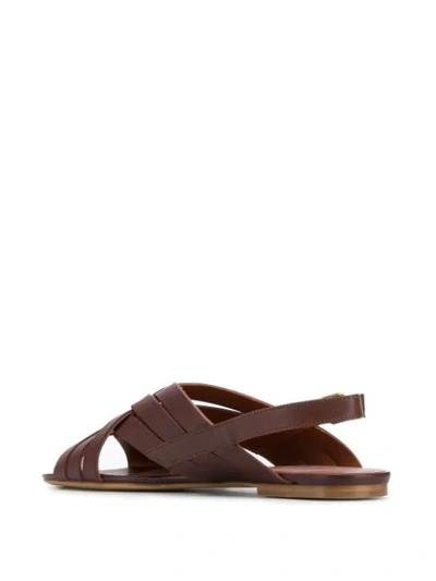 MICHEL VIVIEN JASPE CRISS-CROSS STRAPPY SANDALS 