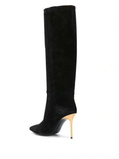 Shop Balmain Robin Suede Boots In Black