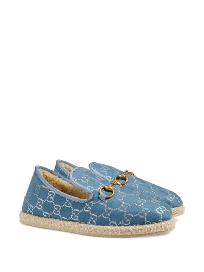 Shop Gucci Gg Merino Loafers In Blue