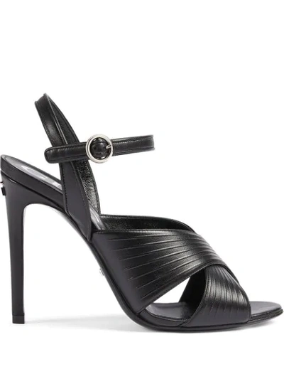 Shop Gucci Leather Sandals In Black