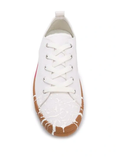 Shop Maison Margiela Spliced Low-top Sneakers In White