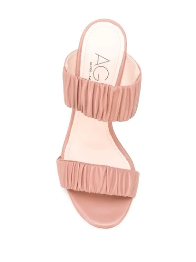 Shop Agl Attilio Giusti Leombruni Ruffle Block-heel Sandals In Pink