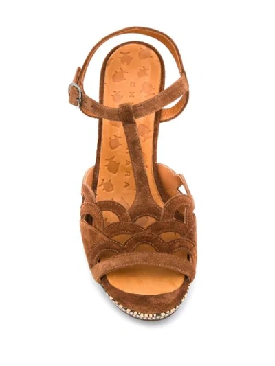 Shop Chie Mihara Patterned Cut-out Detail Sandals In Brown