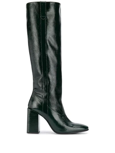 Shop Ami Alexandre Mattiussi Block-heel Knee-high Boots In Green