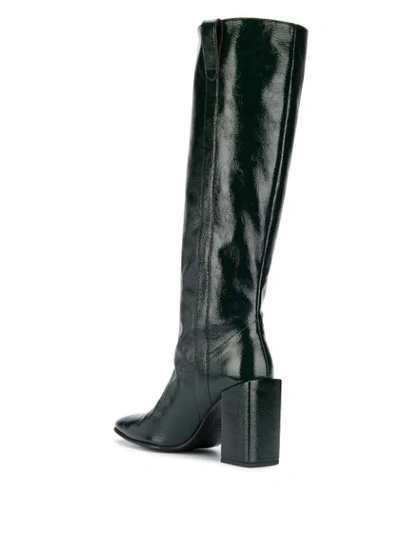 Shop Ami Alexandre Mattiussi Block-heel Knee-high Boots In Green