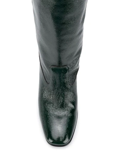 Shop Ami Alexandre Mattiussi Block-heel Knee-high Boots In Green