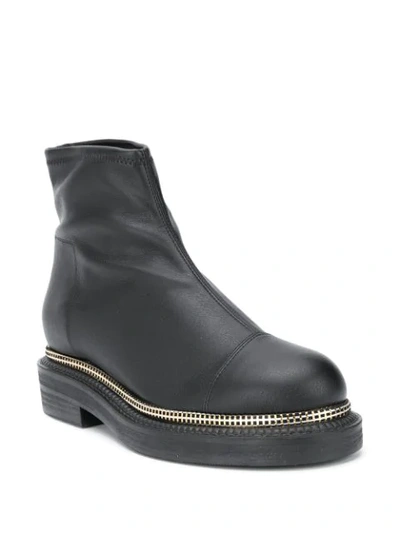 Shop Greymer Mesh-detail Ankle Boots In Black