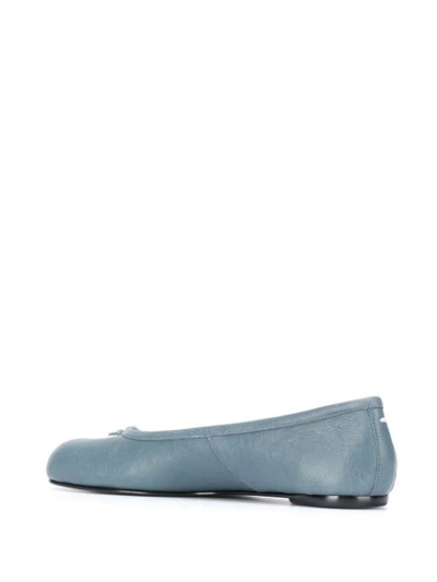 Shop Maison Margiela Bow-detail Ballerina Shoes In Blue