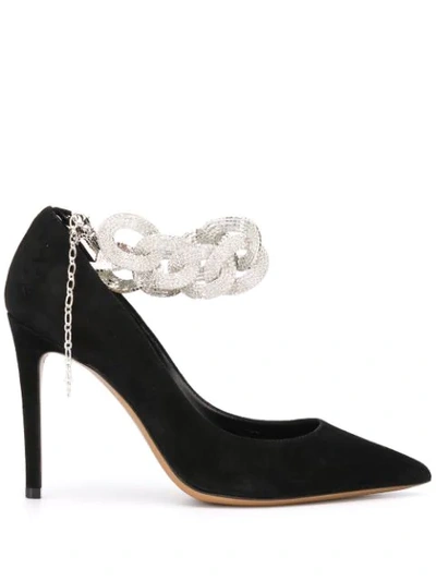 Shop Alexandre Vauthier Chain Ankle Strap Pumps In Black