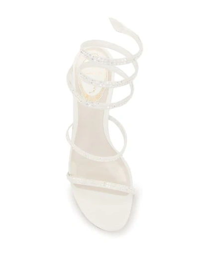 Shop René Caovilla Cloe High-heel Sandals In White