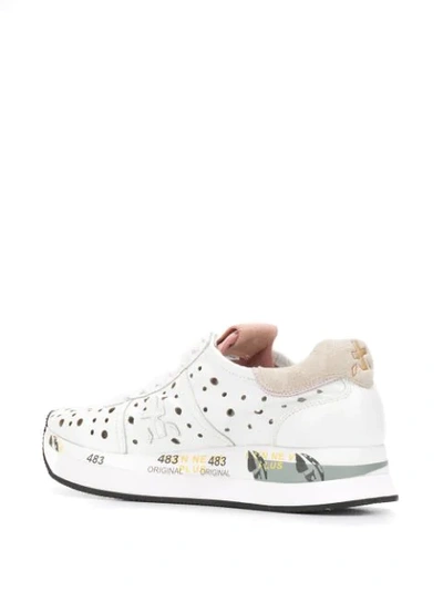 Shop Premiata Conny Perforated Sneakers In White