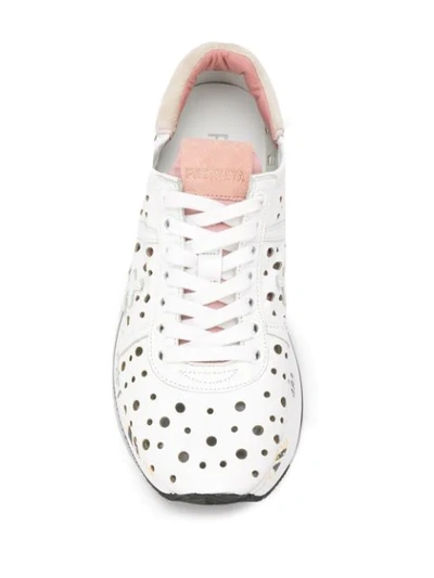 Shop Premiata Conny Perforated Sneakers In White