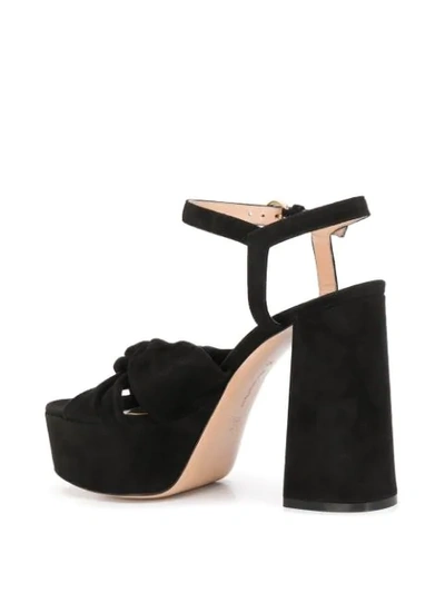 Shop Gianvito Rossi Block Heel Platform Sole Sandals In Black