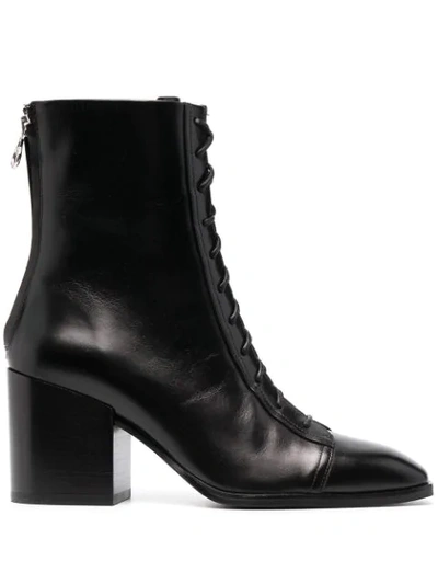 Shop Aeyde Heeled Lace-up Boots In Black