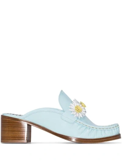 Shop Sophia Webster X Patrick Cox Iconic Daisy 60mm Mules In Blue