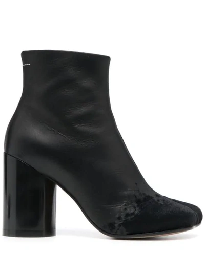 Shop Mm6 Maison Margiela Cylindrical Heel 90mm Ankle Boots In Black