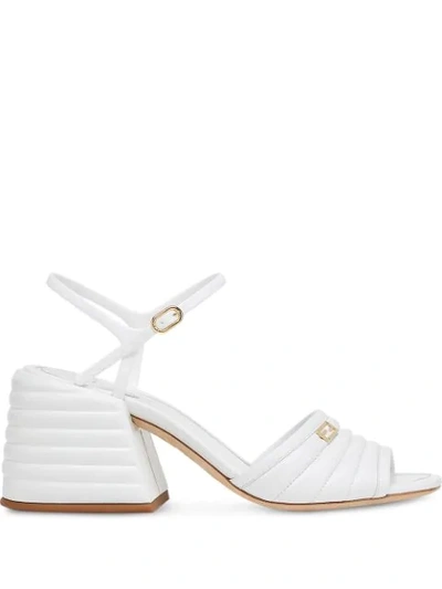Shop Fendi Promenade Slingback Sandals In White