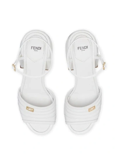 Shop Fendi Promenade Slingback Sandals In White