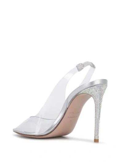 Shop Le Silla Eclissi Slingback Sandals In Silver