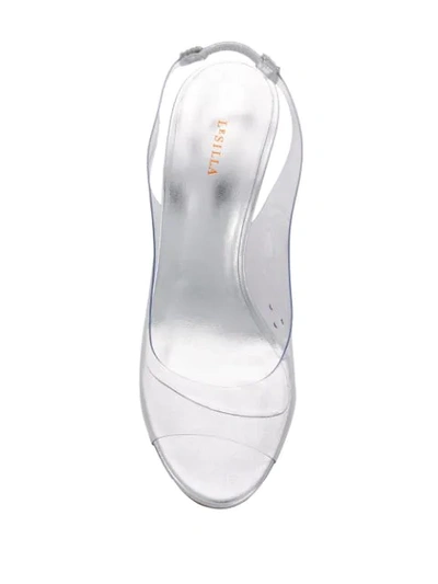 Shop Le Silla Eclissi Slingback Sandals In Silver