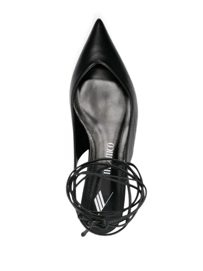 Shop Attico Venus Slingback Ballerina Shoes In Black